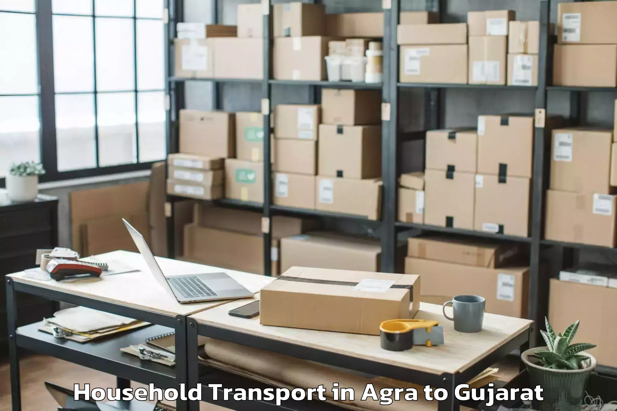 Book Agra to Gujarat Technological Universi Household Transport Online